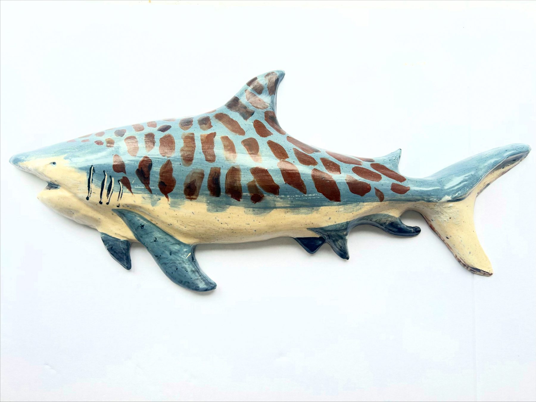 Ceramic shark wall piece