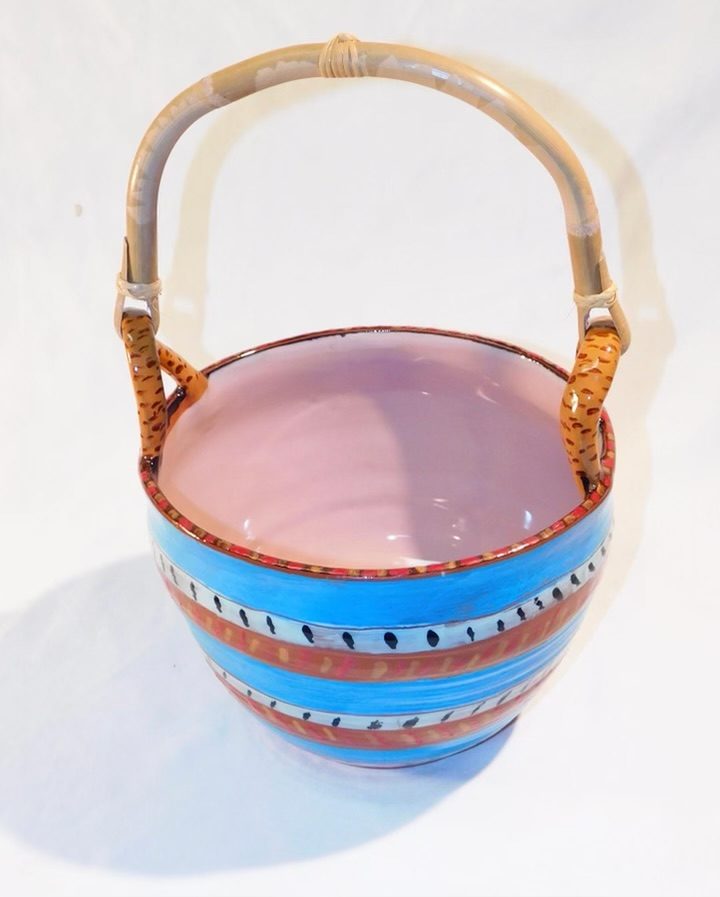 Pink basket bowl